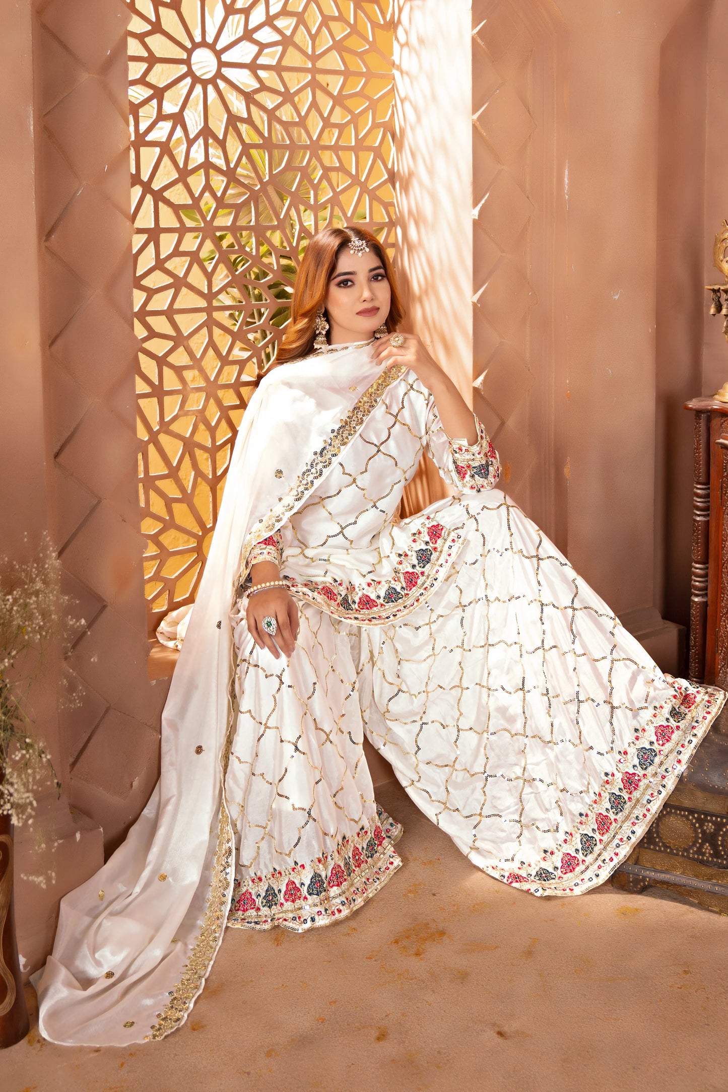 LadyVastara Elegance Embroidered Sharara Suit