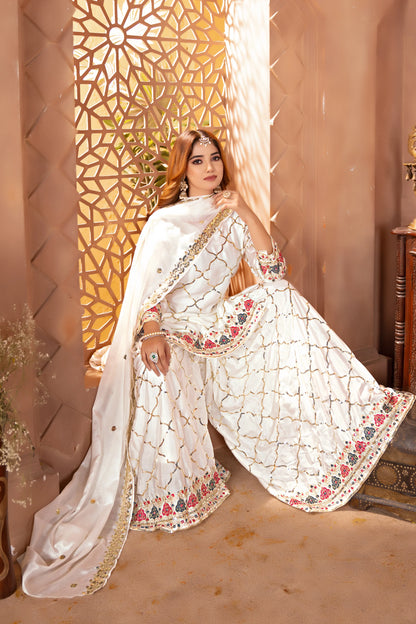 LadyVastara Elegance Embroidered Sharara Suit