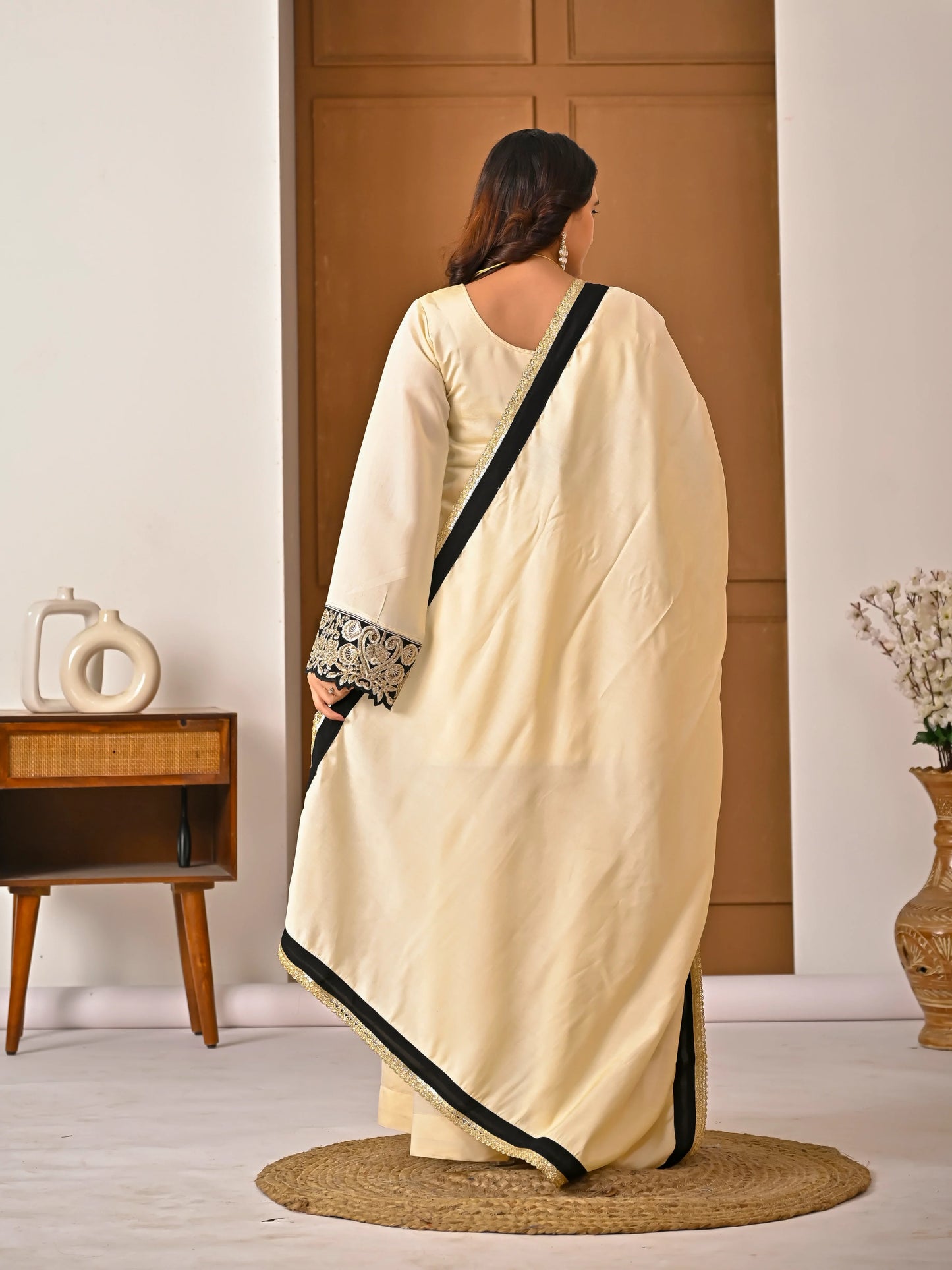 LadyVastara Embroidered Roman Silk Sharara Set with Dupatta | Evening & Party Wear