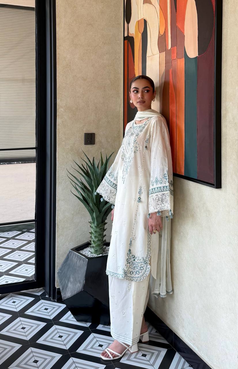 LadyVastara Festive Wear Satin Rayon Embroidered Suit Set
