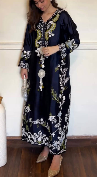 LadyVastara Traditional Satin Rayon Kaftan Set | Party & Festive Wear