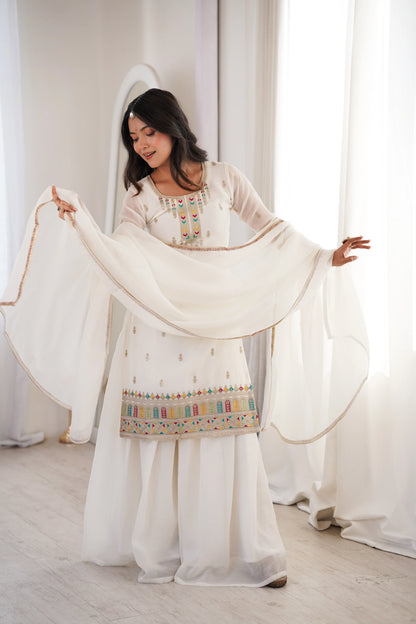 LadyVastara Premium Soft Crunchy Silk Wedding Wear Sharara Set
