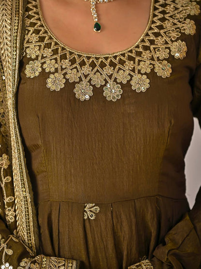 LadyVastara Designer Ethnic Wear Anarkali Suit with Sequence Work & Perfect Fit