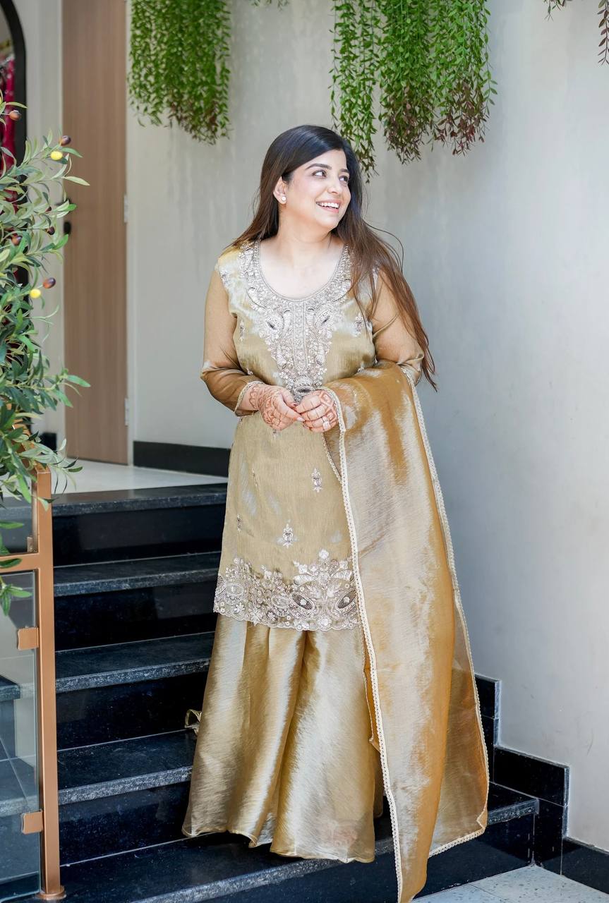 LadyVastara Premium Party Wear Embroidered Suit Set with Dupatta