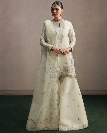LadyVastara Premium Sequence Embroidered Crepe Silk Sharara Set