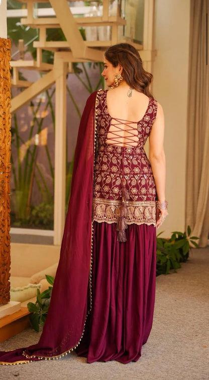 LadyVastara Heavy Embroidery Faux Georgette Ethnic Suit Set for Women