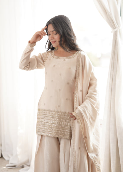 LadyVastara Wedding & Festive Special Roman Silk Embroidered Suit Set