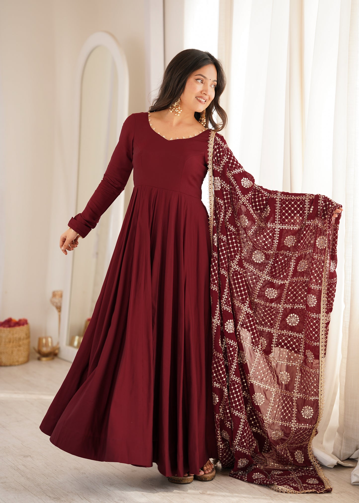 LadyVastara Premium Full Flare Anarkali Suit Set for Women
