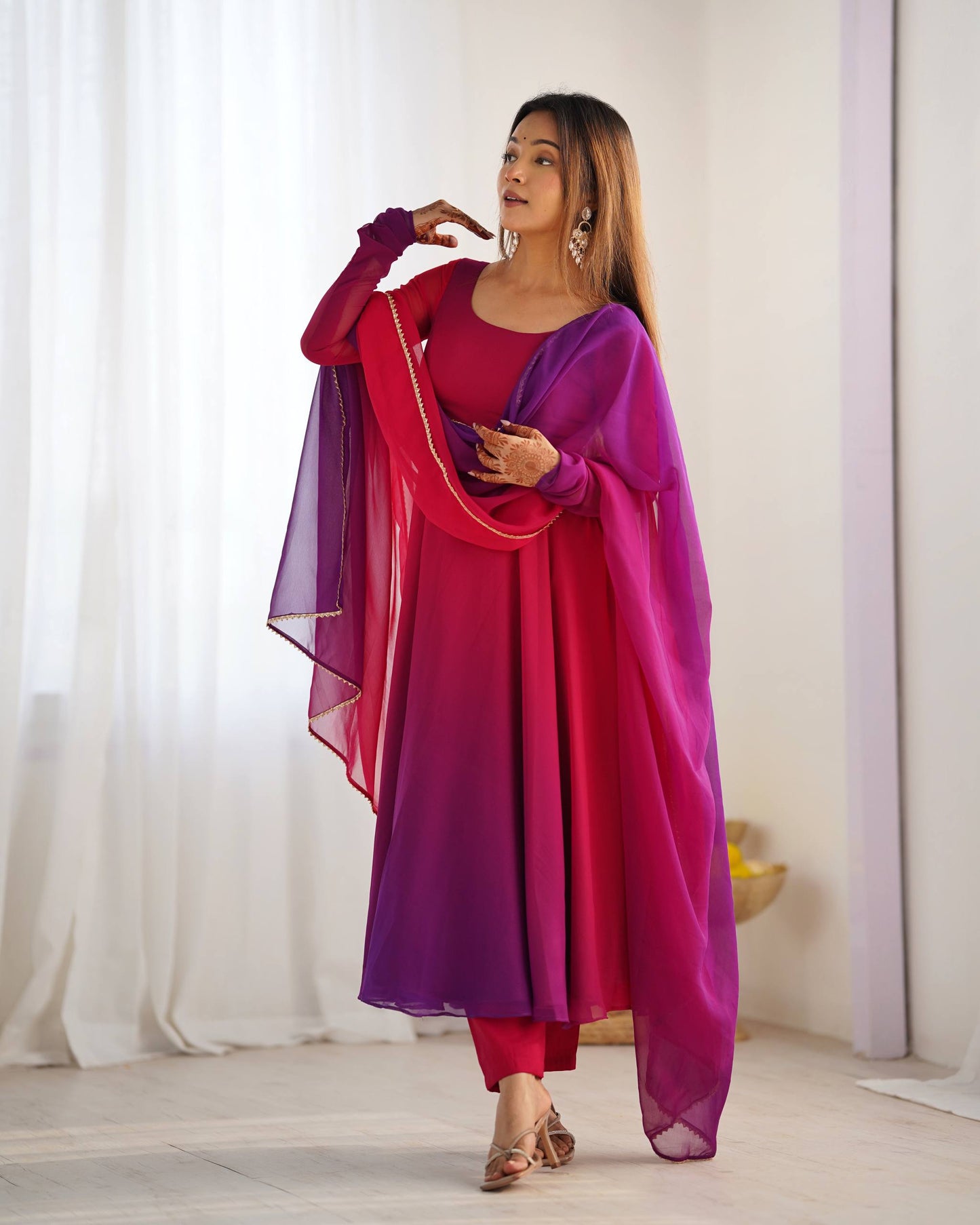 LadyVastara Festive Special Anarkali Suit with Heavy Flare & Soft Dupatta