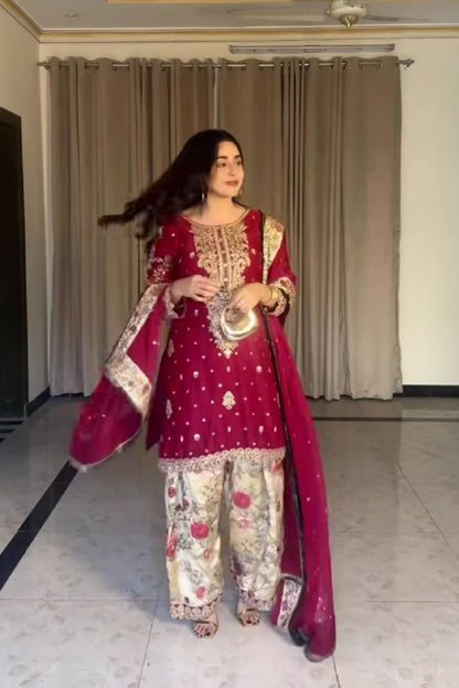 Ladyvastara Premium Embroidered Patiala Suit Set with Dupatta – Ready to Wear Collection