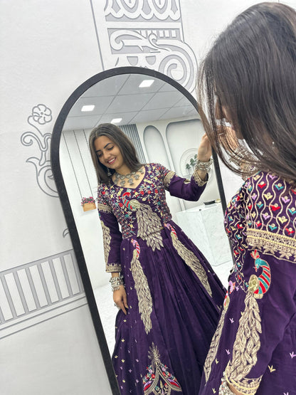 Lady Vastara Festival Special Pure Vichitra Crop Top Lehenga Set with Heavy Work