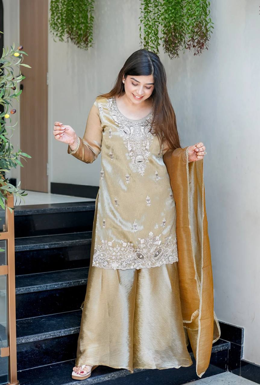 LadyVastara Premium Party Wear Embroidered Suit Set with Dupatta