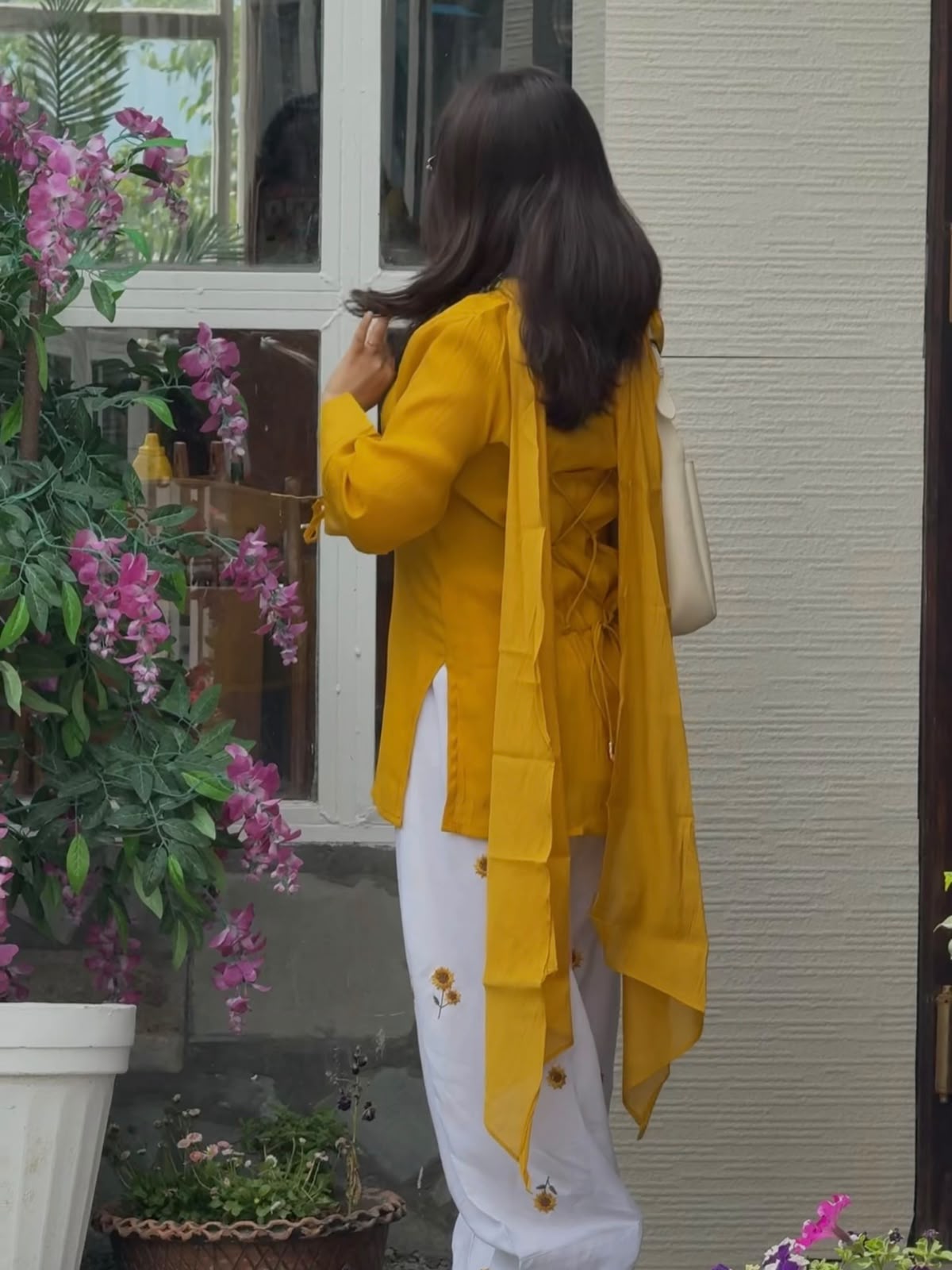 Roman Cotton Kurta Set with Embroidered Farshi Salwar & Dupatta