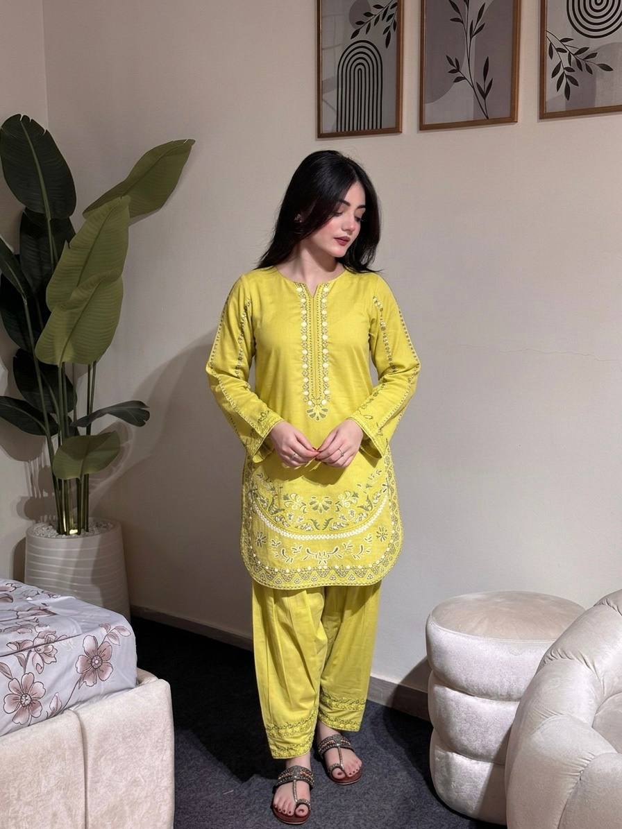 LadyVastara Luxury Festive Roman Silk Farshi Palazzo Set