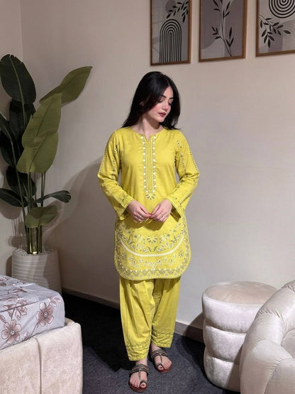 LadyVastara Luxury Festive Roman Silk Farshi Palazzo Set