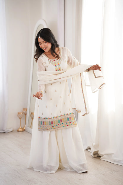 LadyVastara Premium Soft Crunchy Silk Wedding Wear Sharara Set