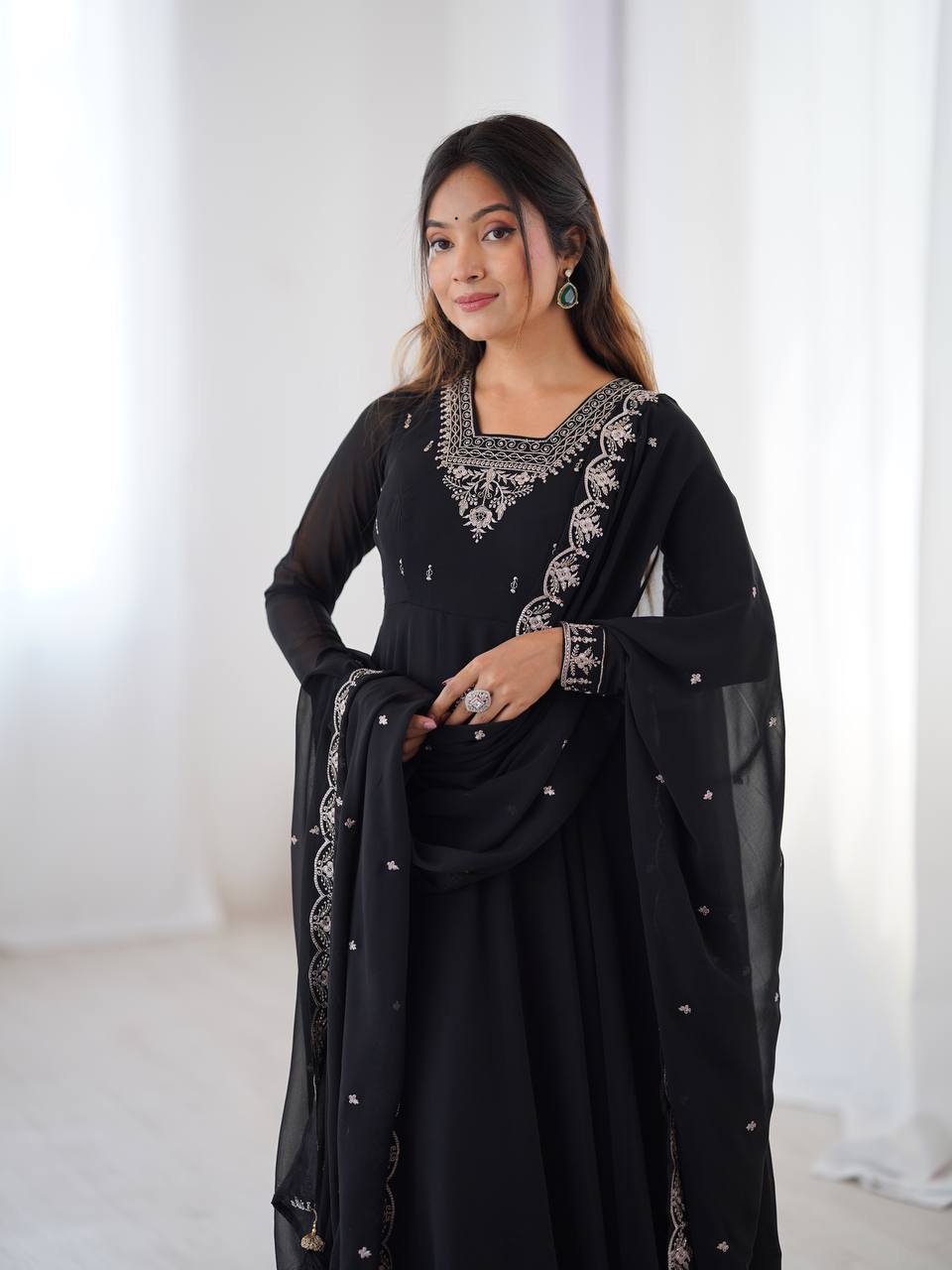 LadyVastara Heavy Embroidered Anarkali Suit with 6.5m Grand Flair & Zari Work