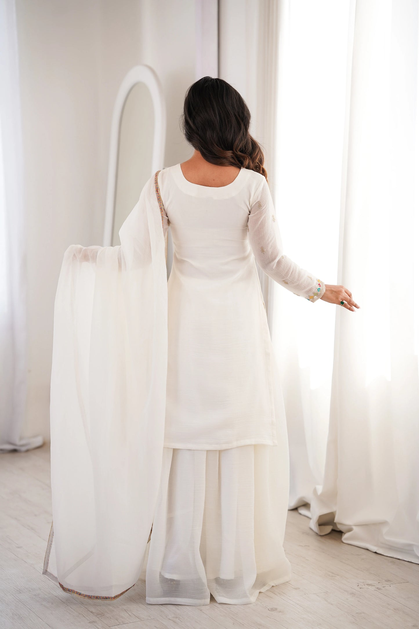 LadyVastara Premium Soft Crunchy Silk Wedding Wear Sharara Set