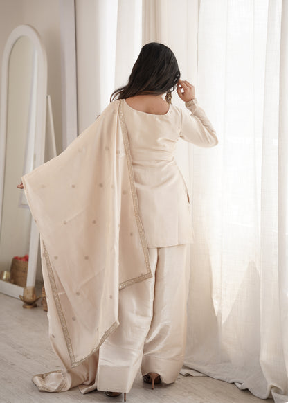 LadyVastara Wedding & Festive Special Roman Silk Embroidered Suit Set
