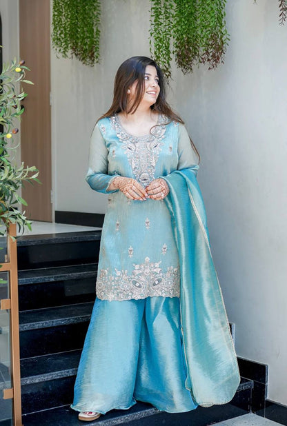 LadyVastara Premium Party Wear Embroidered Suit Set with Dupatta