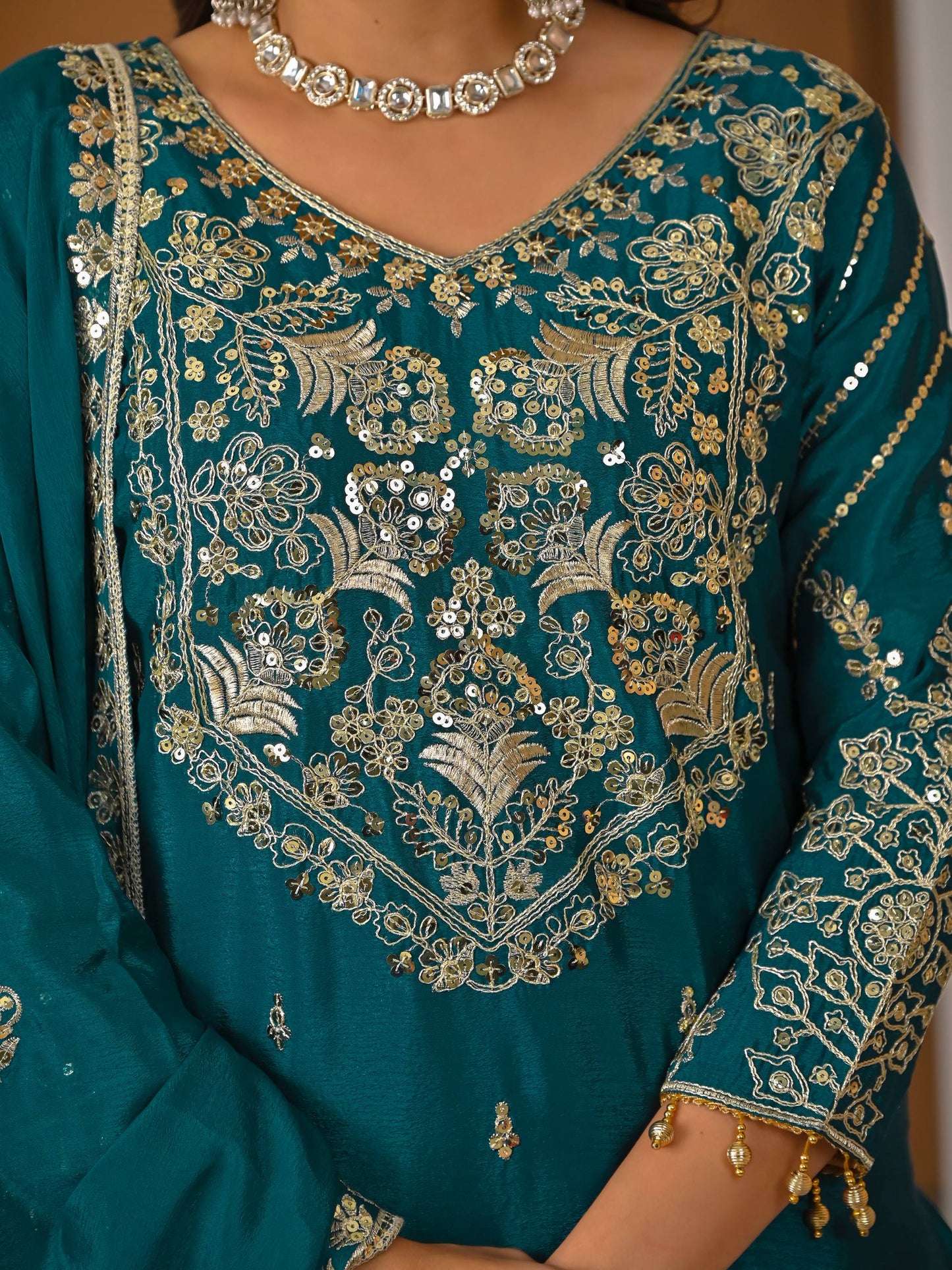 LadyVastara Royal Purple Luxurious Wedding & Party Wear Heavy Embroidered Sharara Suit