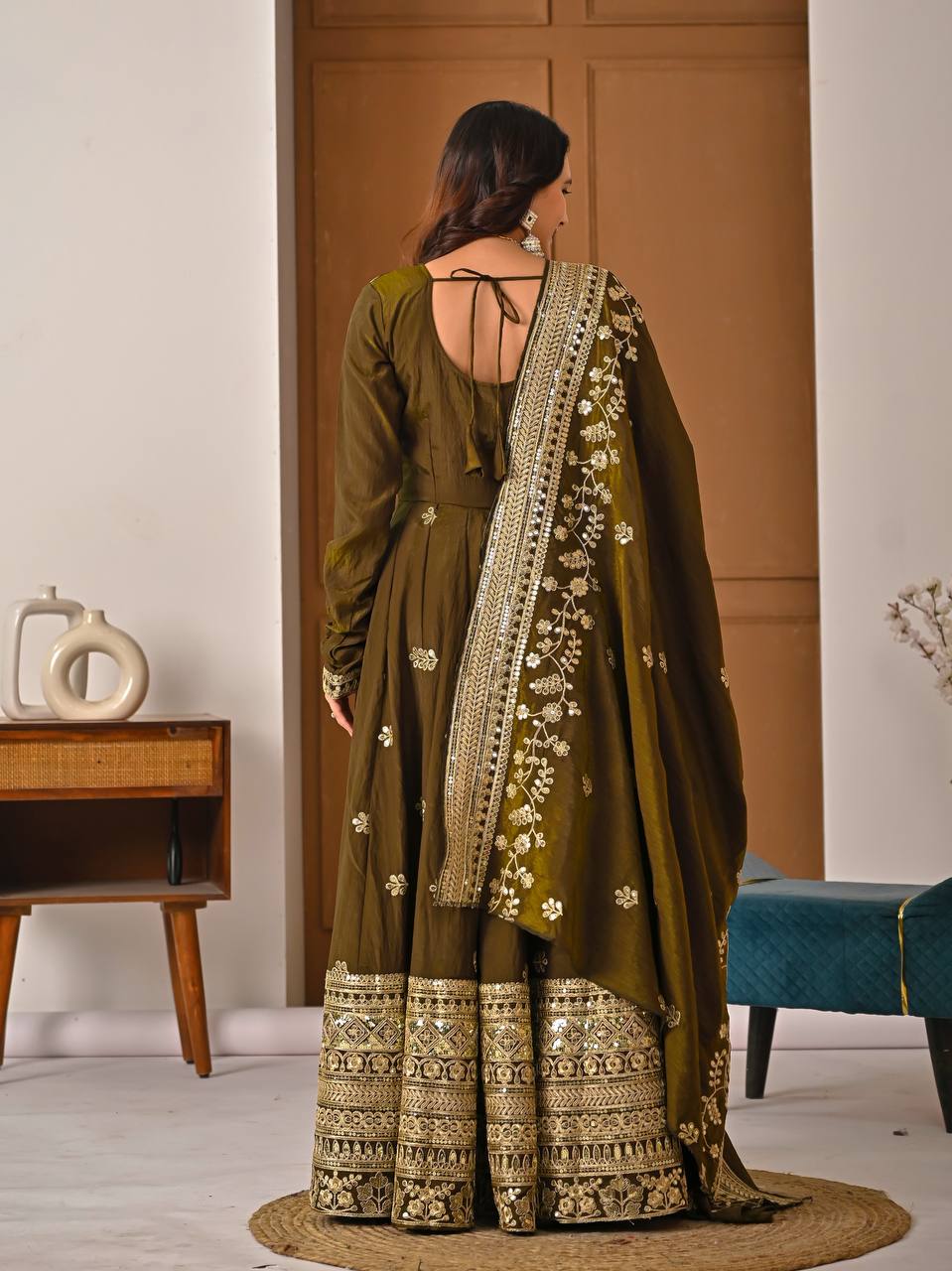 LadyVastara Designer Ethnic Wear Anarkali Suit with Sequence Work & Perfect Fit