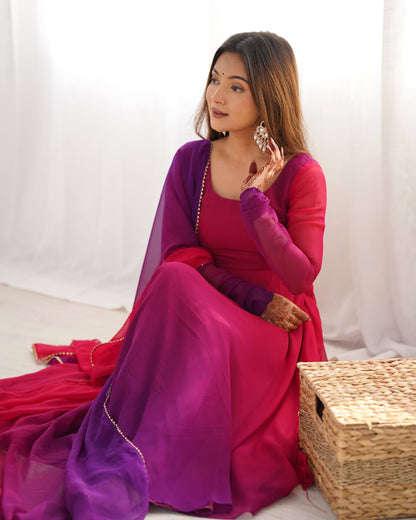 LadyVastara Festive Special Anarkali Suit with Heavy Flare & Soft Dupatta