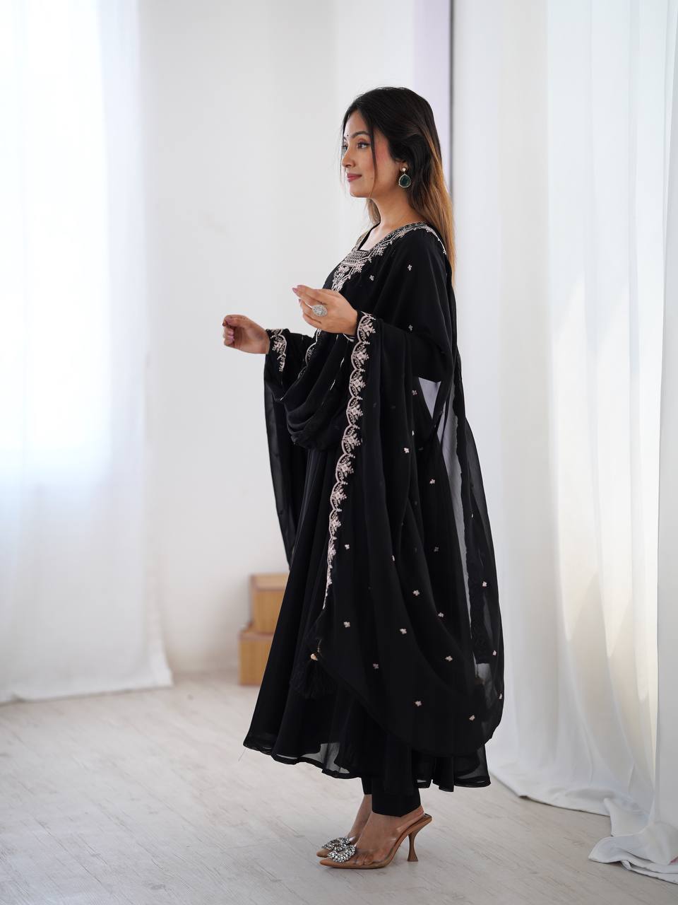 LadyVastara Heavy Embroidered Anarkali Suit with 6.5m Grand Flair & Zari Work