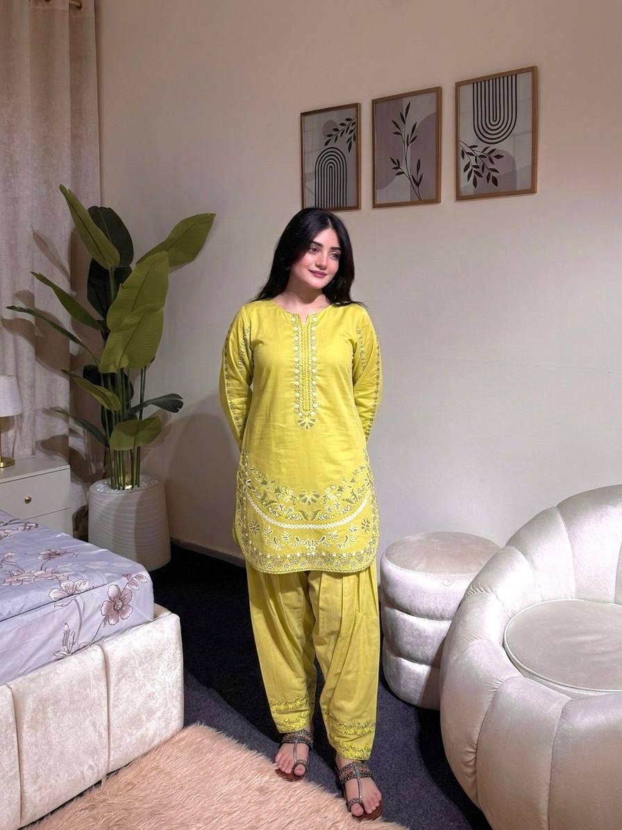 LadyVastara Luxury Festive Roman Silk Farshi Palazzo Set