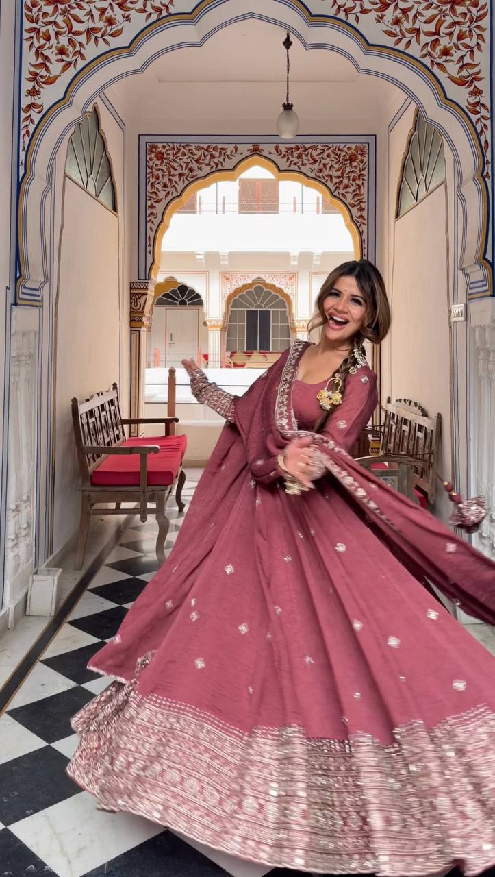LadyVastara Festive Special Heavy Embroidered Anarkali Suit with Dupatta