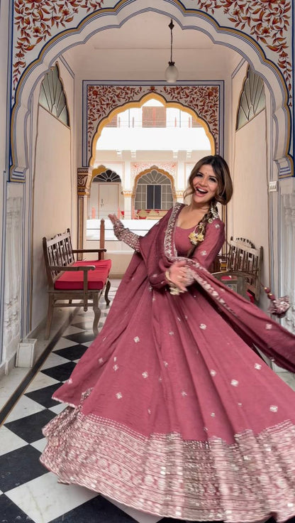 LadyVastara Festive Special Heavy Embroidered Anarkali Suit with Dupatta