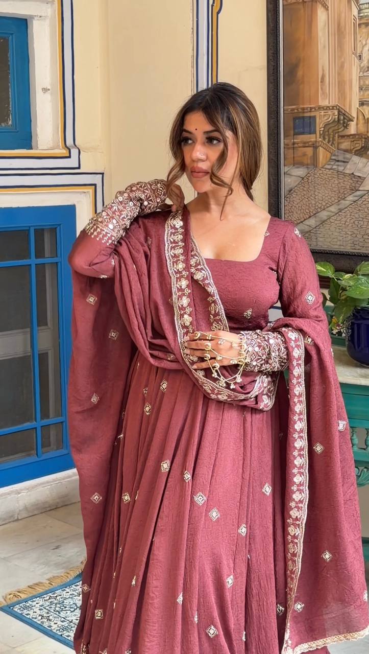 LadyVastara Festive Special Heavy Embroidered Anarkali Suit with Dupatta