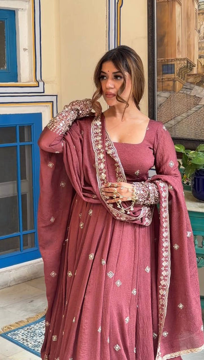 LadyVastara Festive Special Heavy Embroidered Anarkali Suit with Dupatta