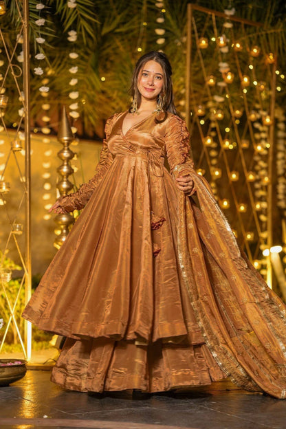 Heavy Fendy Silk Designer Anarkali Suit